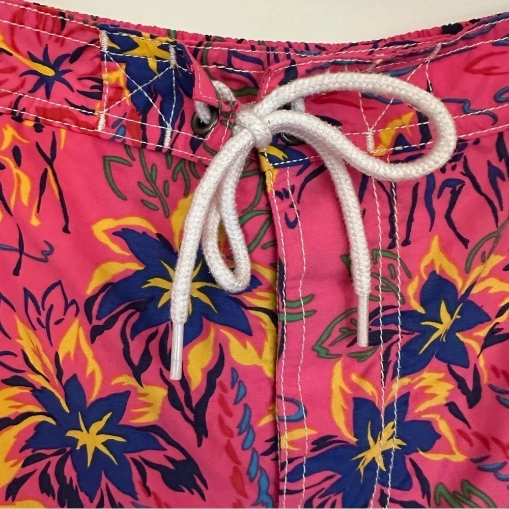 Polo Ralph Lauren Pink and Yellow Board Shorts Swimwear Mens Size Large